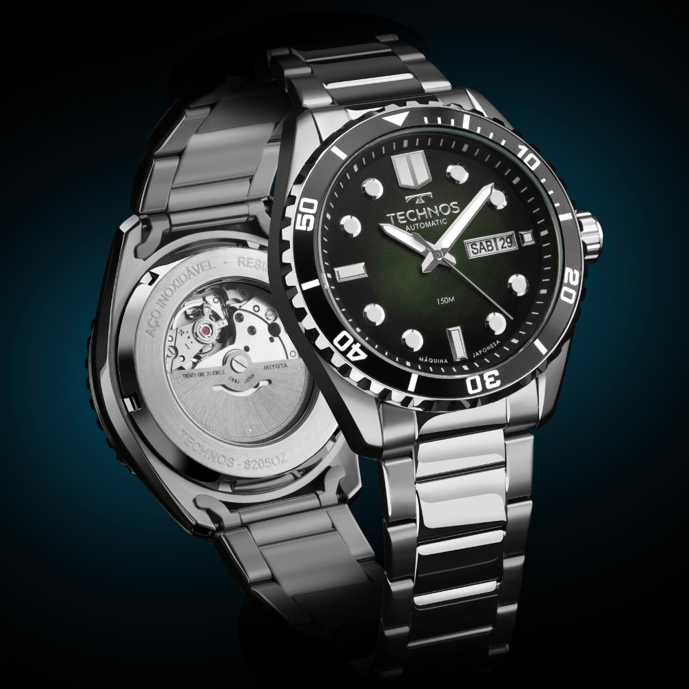 Relógio Technos Masculino Automático Prata - 8205OX/1V Prata