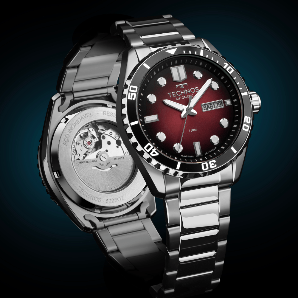 Relógio Technos Masculino Automático Prata - 8205PA/1R Prata