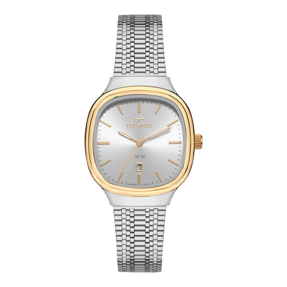 Relógio Technos Feminino Style Bicolor - 2015CFB/1K Prata/Dourado 1