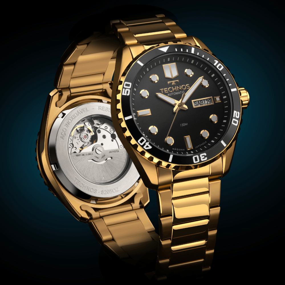 Relógio Technos Masculino Automático Dourado - 8205OZ/1P Dourado 5