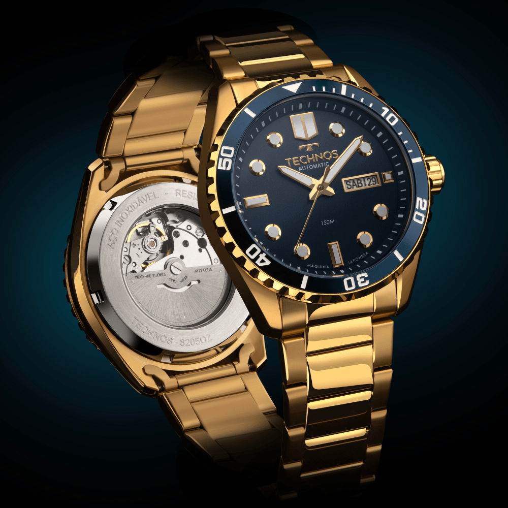 Relógio Technos Masculino Automático Dourado - 8205OZ/1A Dourado 5