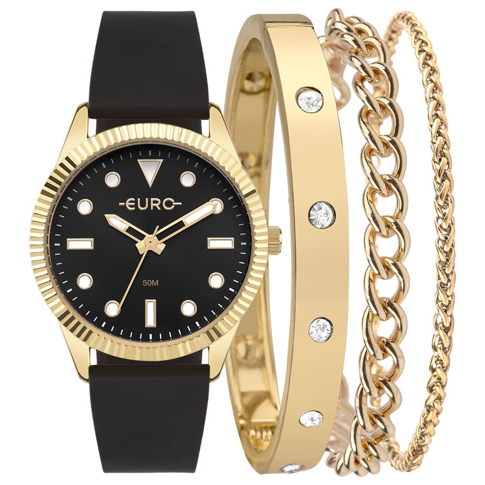 Kit Euro Feminino Soul Dourado - EU2035YXM/K5D Preto/Dourado 1
