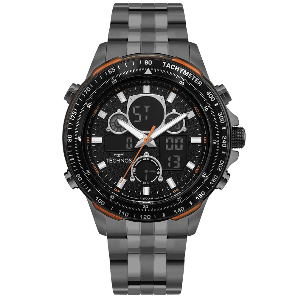 Relógio Technos Masculino Digitech Grafite - BJ4130AC/1P Cinza 1