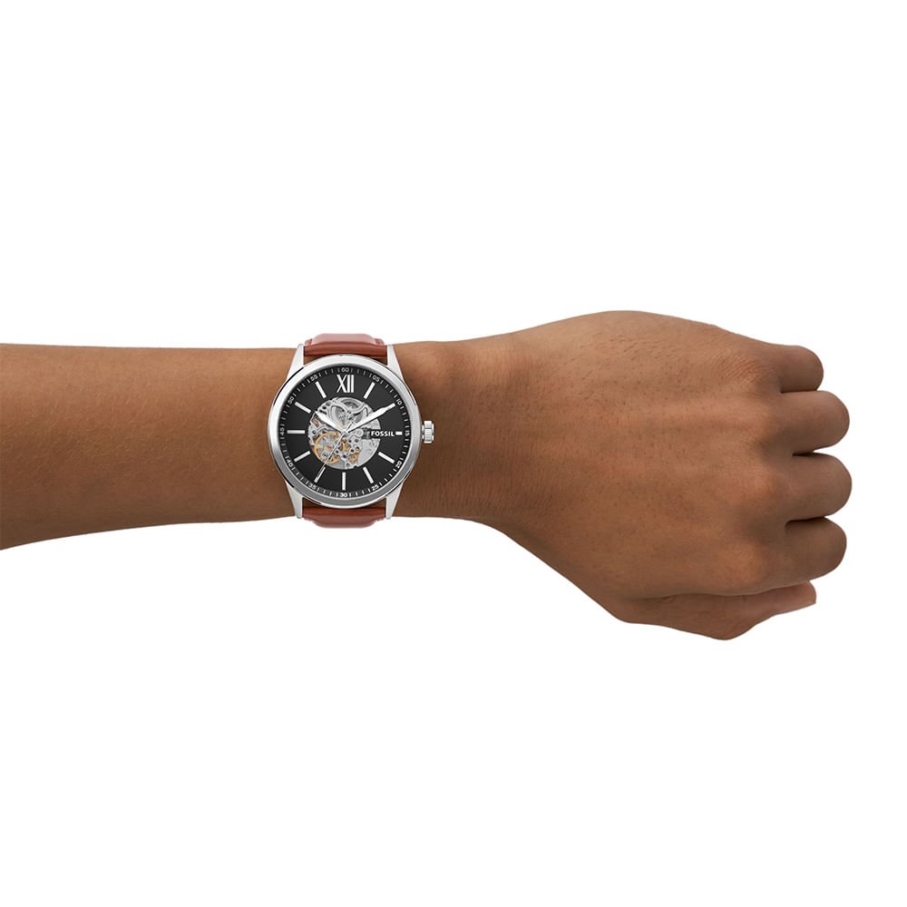 Relógio Fossil Masculino Flynn Prata - BQ2386/0PI Marrom 4