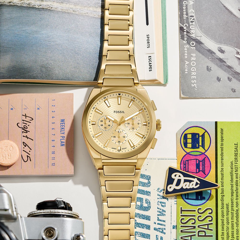 Relógio Fossil Masculino Everett Dourado - FS6119/1DN Dourado 8