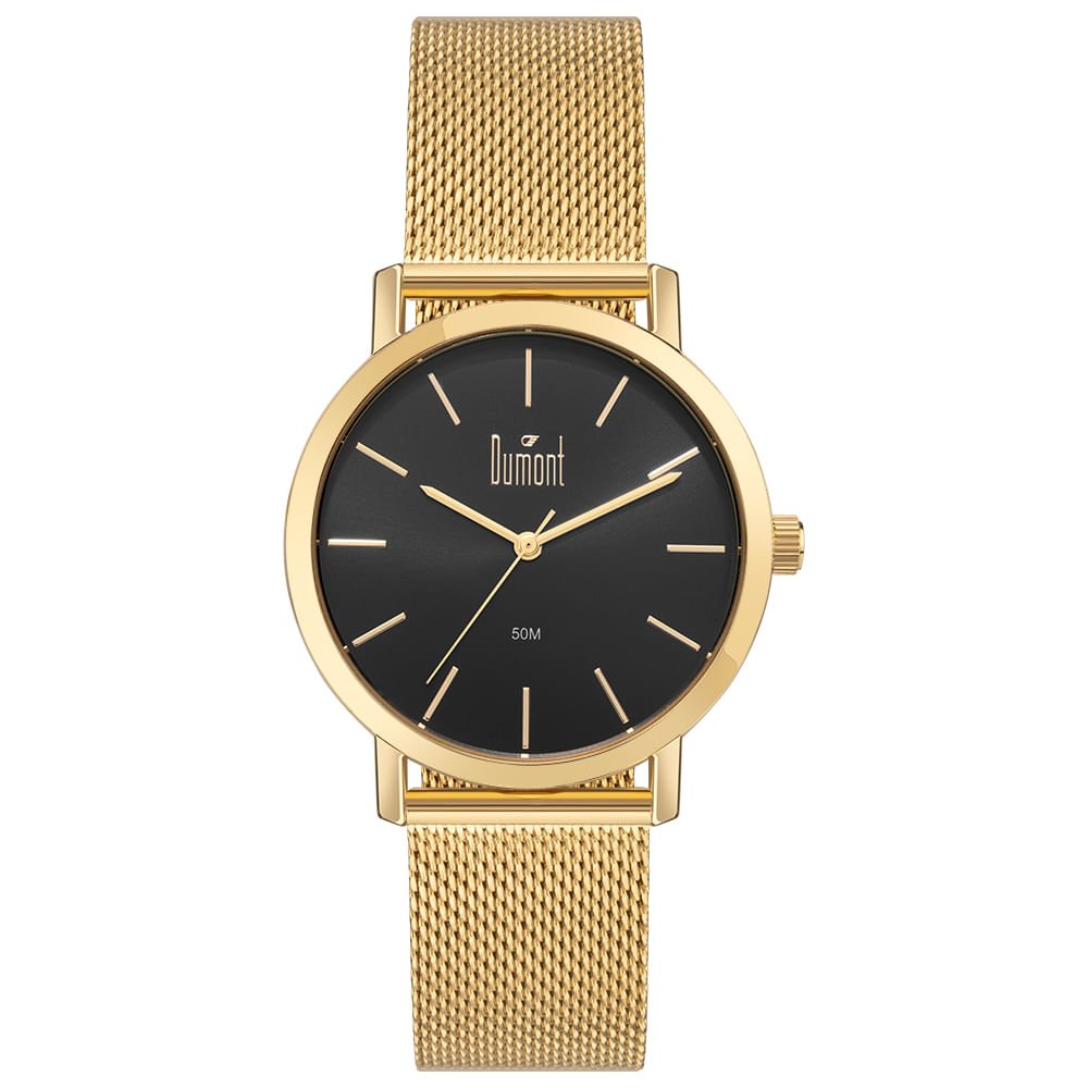 Relógio Dumont Masculino Traveller Dourado - DU2035MOZ/4P