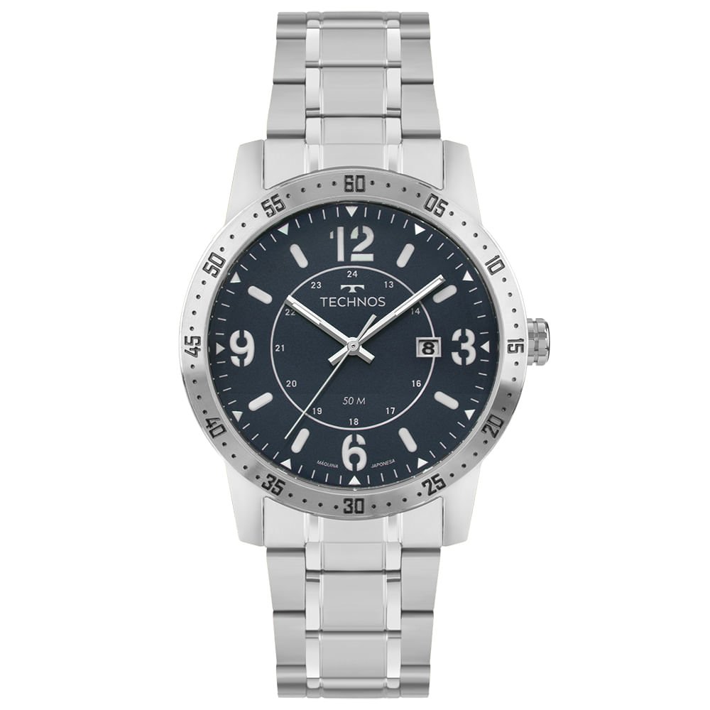Relógio Technos Masculino Militar Prata - 2115UBY/1A