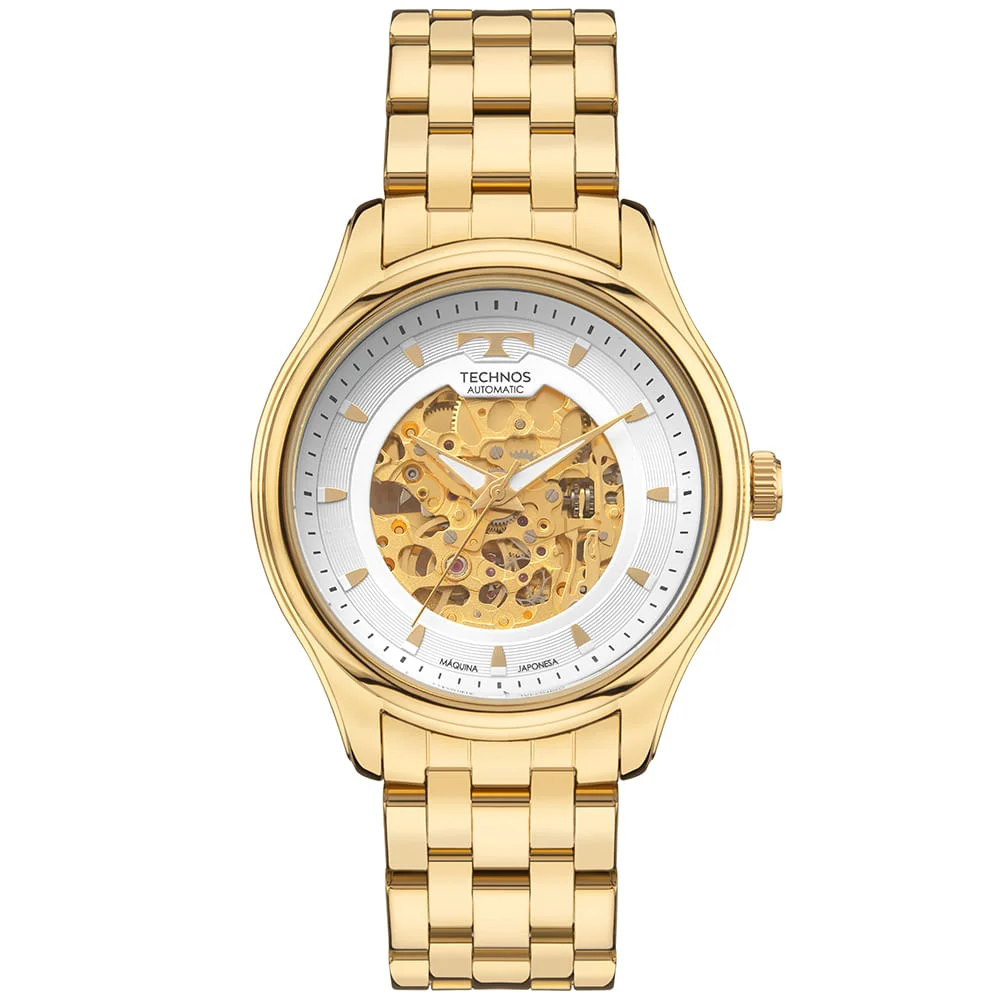 Relógio Technos Masculino Automatico Dourado - 8N24AR/1K