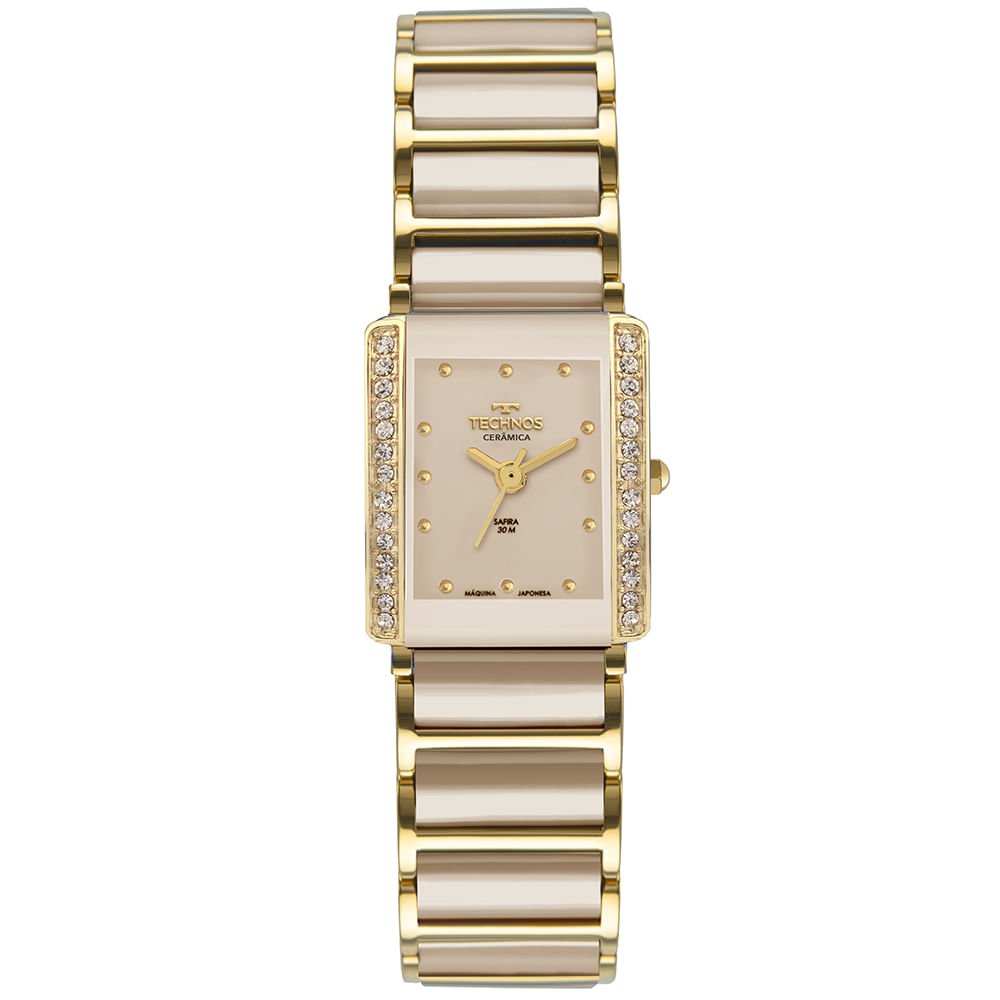 Relógio Technos Feminino Ceramic Sapphire Dourado - 5Y30XP/1X