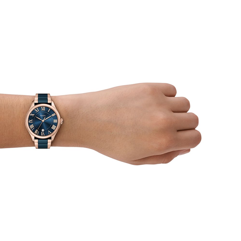 Relógio Fossil Feminino Gilmore Bicolor - CE1134/1AN Azul/Dourado 4