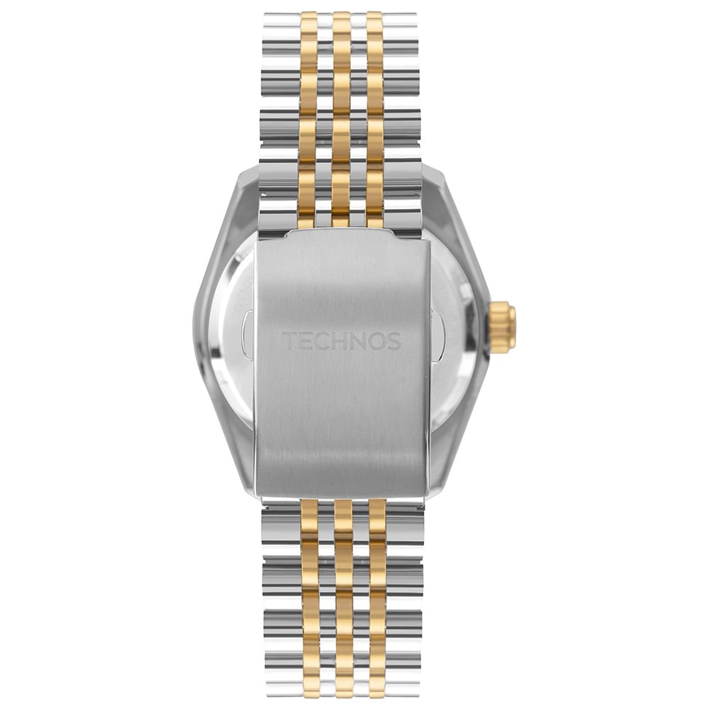 Relógio Technos Masculino Automatico GMT Bicolor - NH34AC/T1P Prata/Dourado 3
