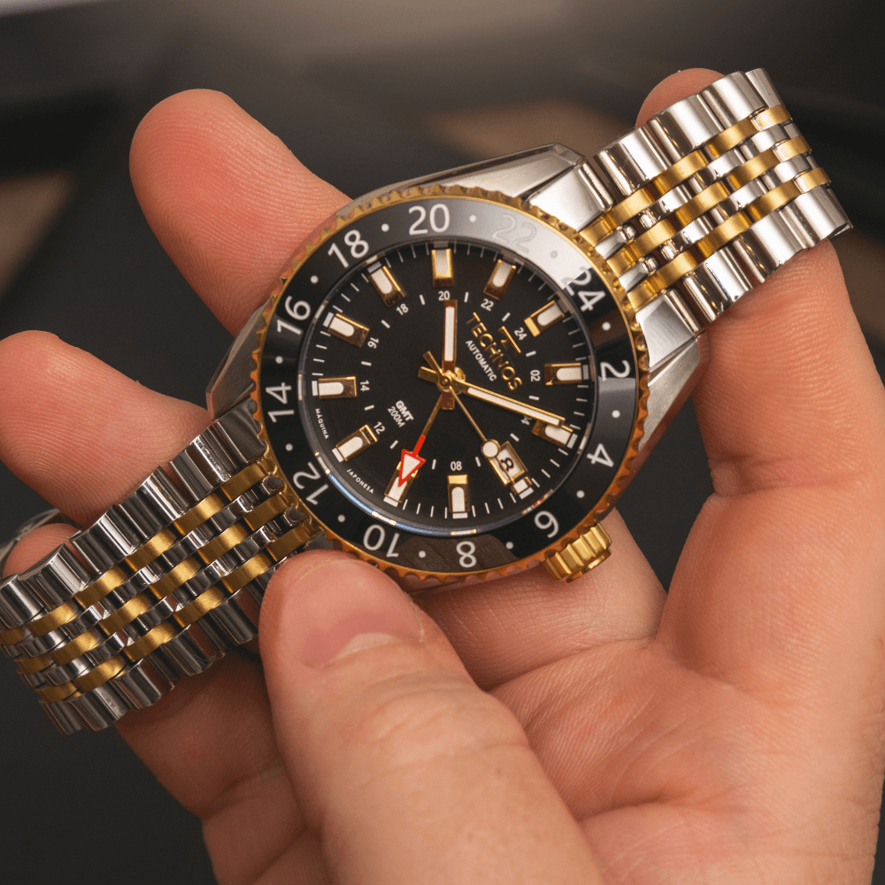 Relógio Technos Masculino Automatico GMT Bicolor - NH34AC/T1P Prata/Dourado 4