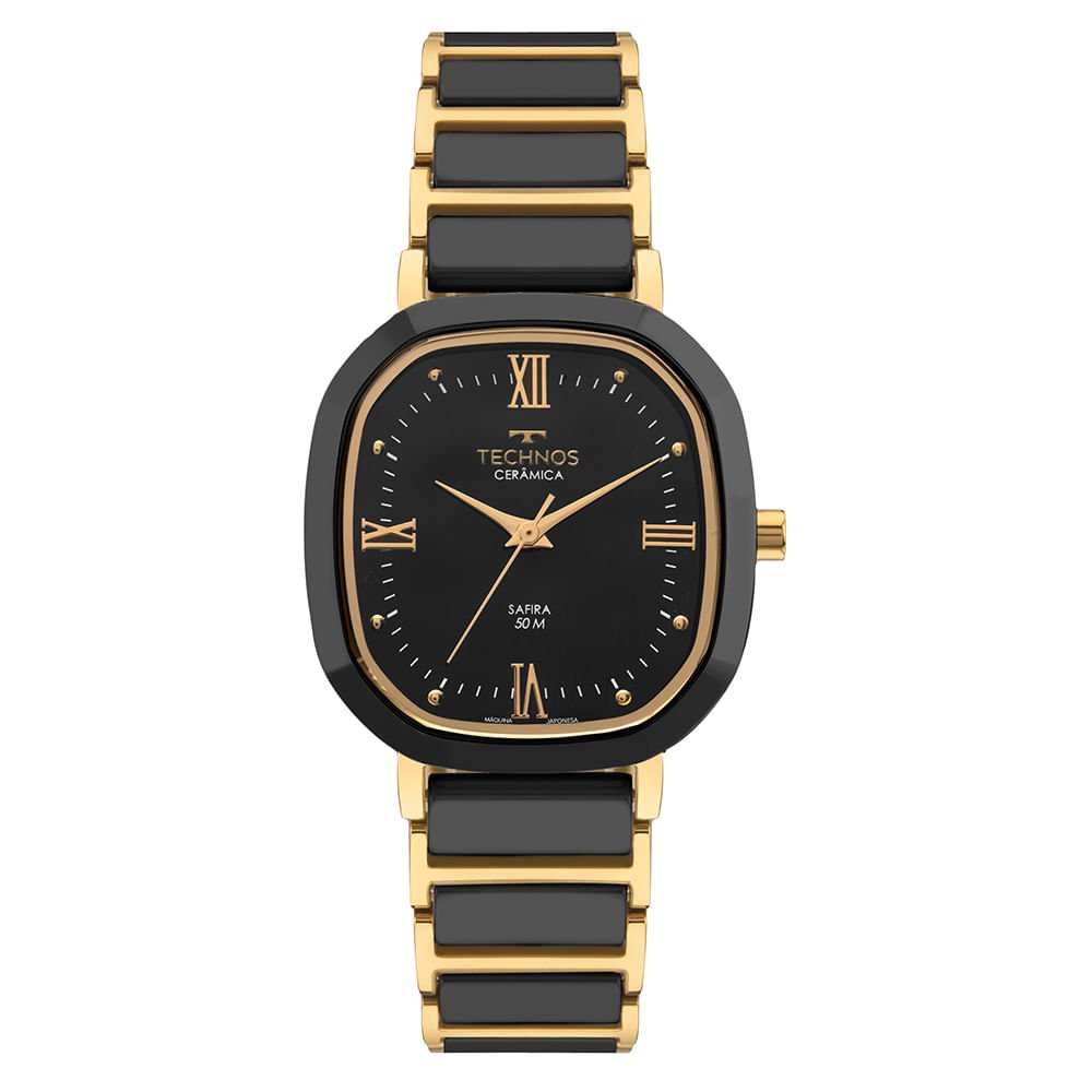 Relógio Technos Feminino Ceramic Sapphire Dourado - 2035NDV/1P