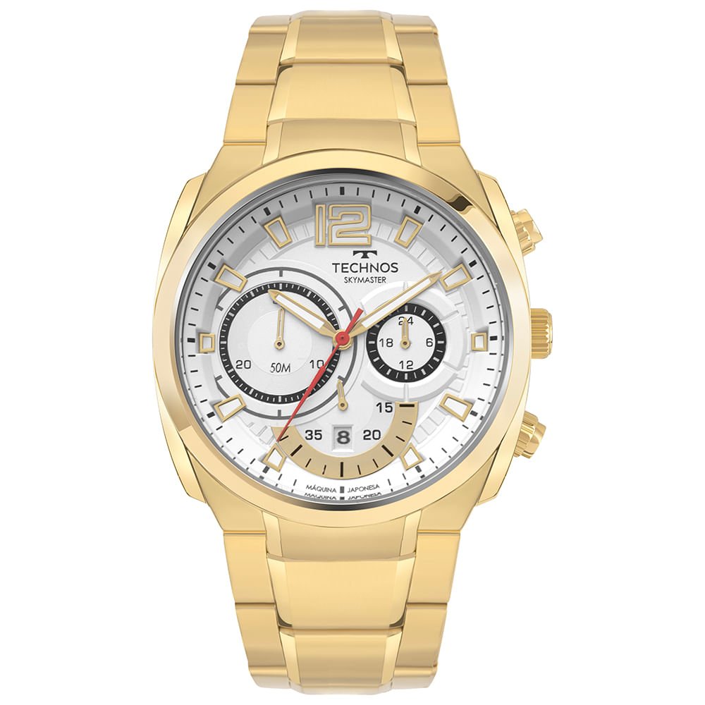 Relógio Technos Masculino Skymaster Dourado - JS25BCS/1B