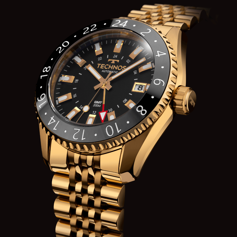 Relógio Technos Masculino Automatico GMT Dourado - NH34AB/T1P Dourado 7