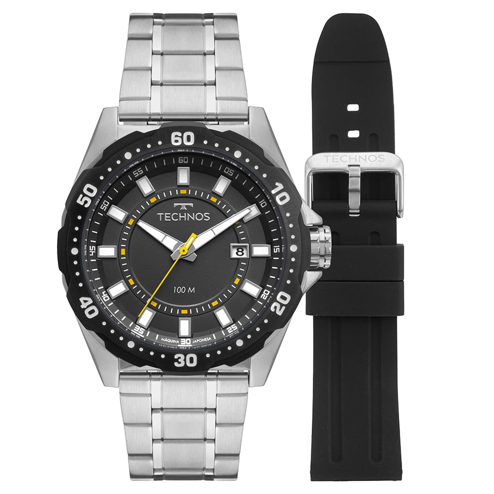 Relógio Technos Masculino Racer Premium Bicolor - 2315LBC/T1Y Prata 1