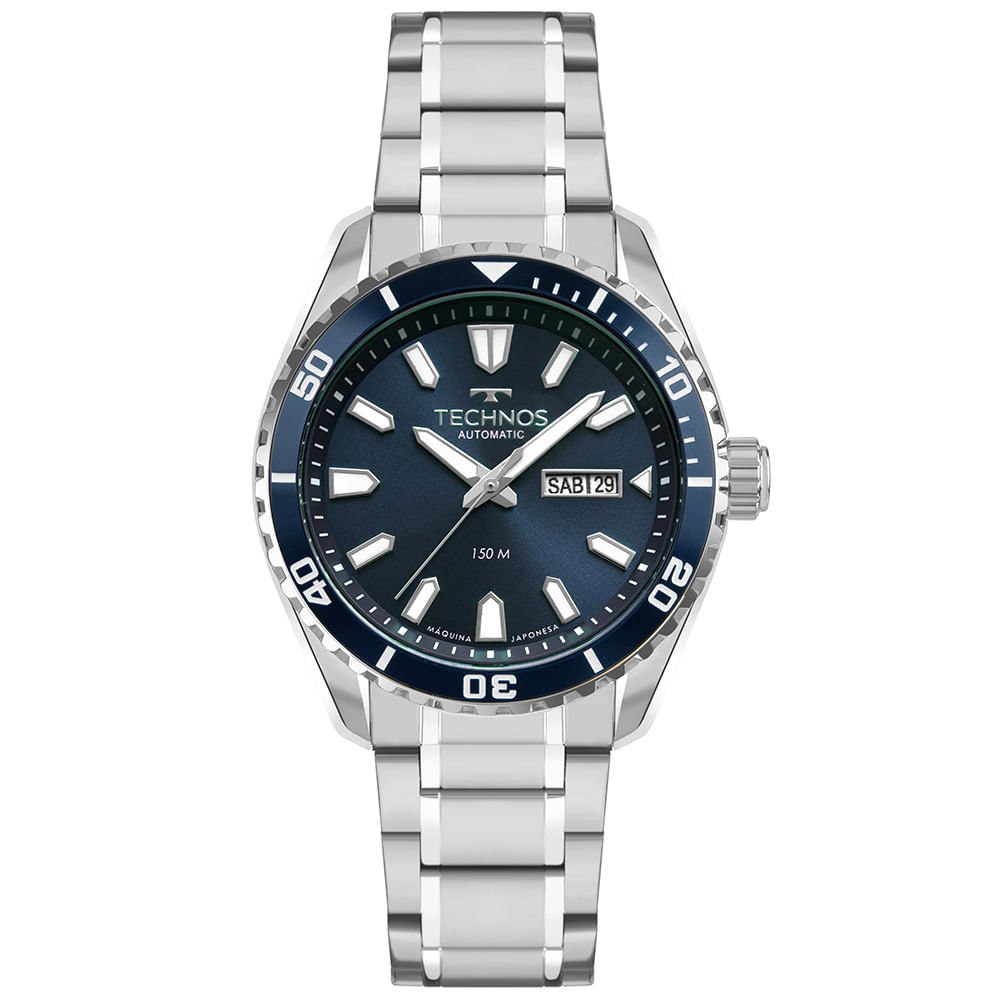 Relógio Technos Masculino Automático Prata - 8205PD/1A