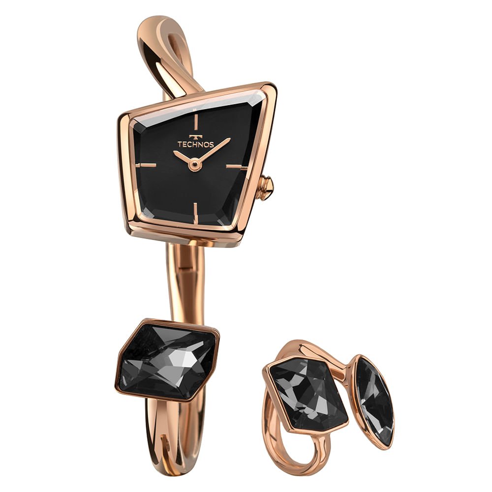 Kit Technos Feminino Crystal Rosé - VX10AF/K1P