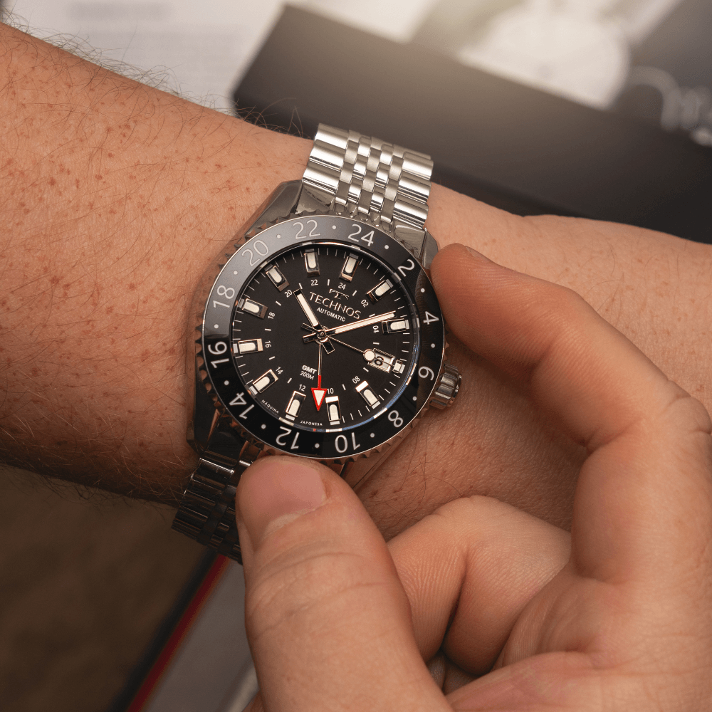 Relógio Technos Masculino Automatico GMT Prata - NH34AA/T1P Prata 5