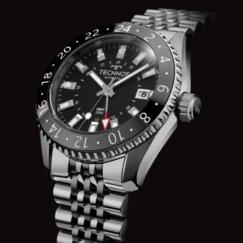 Relógio Technos Masculino Automatico GMT Prata - NH34AA/T1P Prata 10
