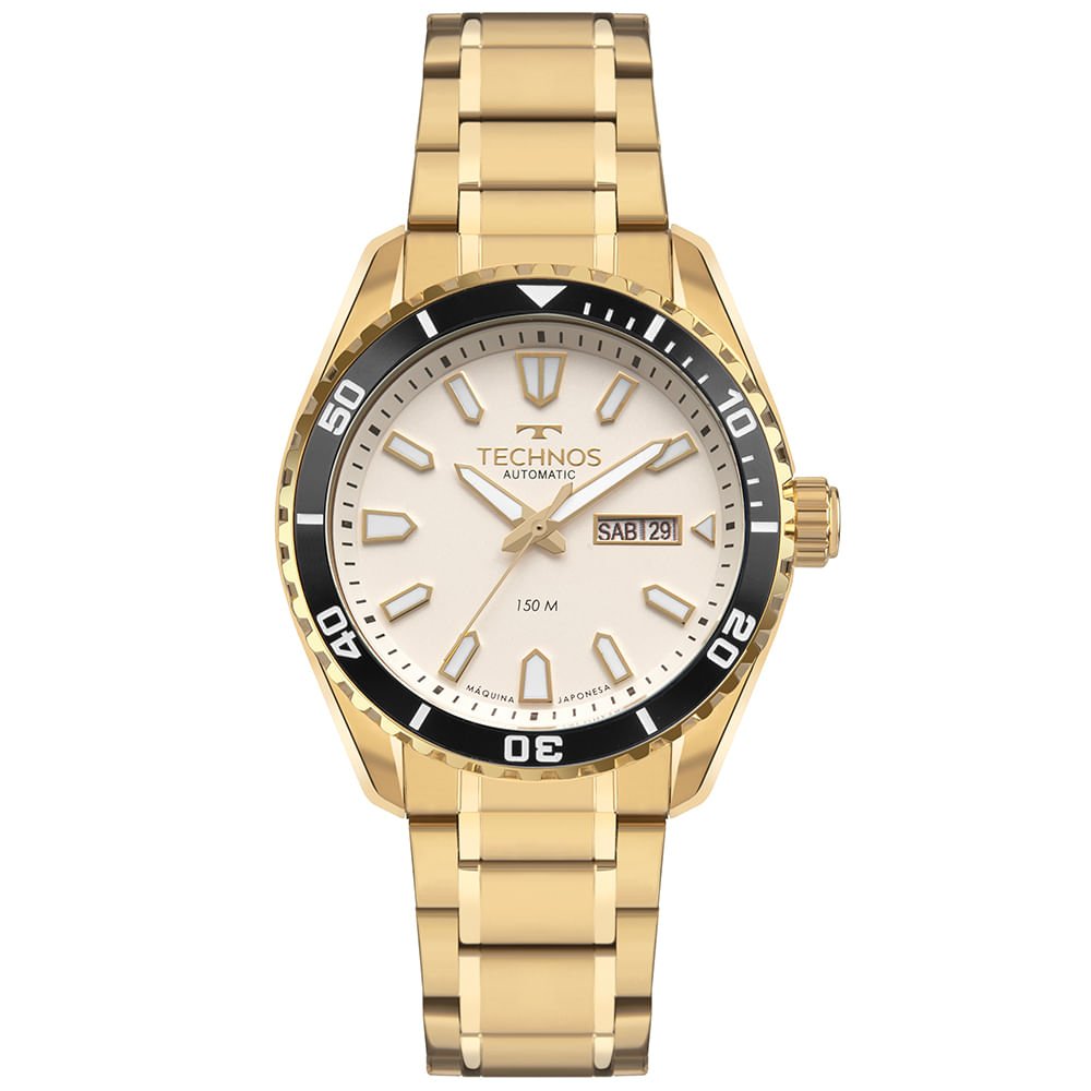 Relógio Technos Masculino Automático Dourado - 8205PG/1X