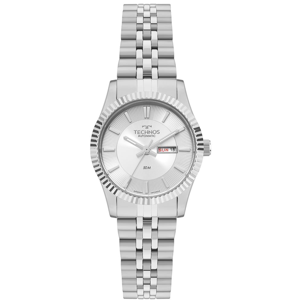 Relógio Technos Feminino Automatico Prata - 6T51AA/1K