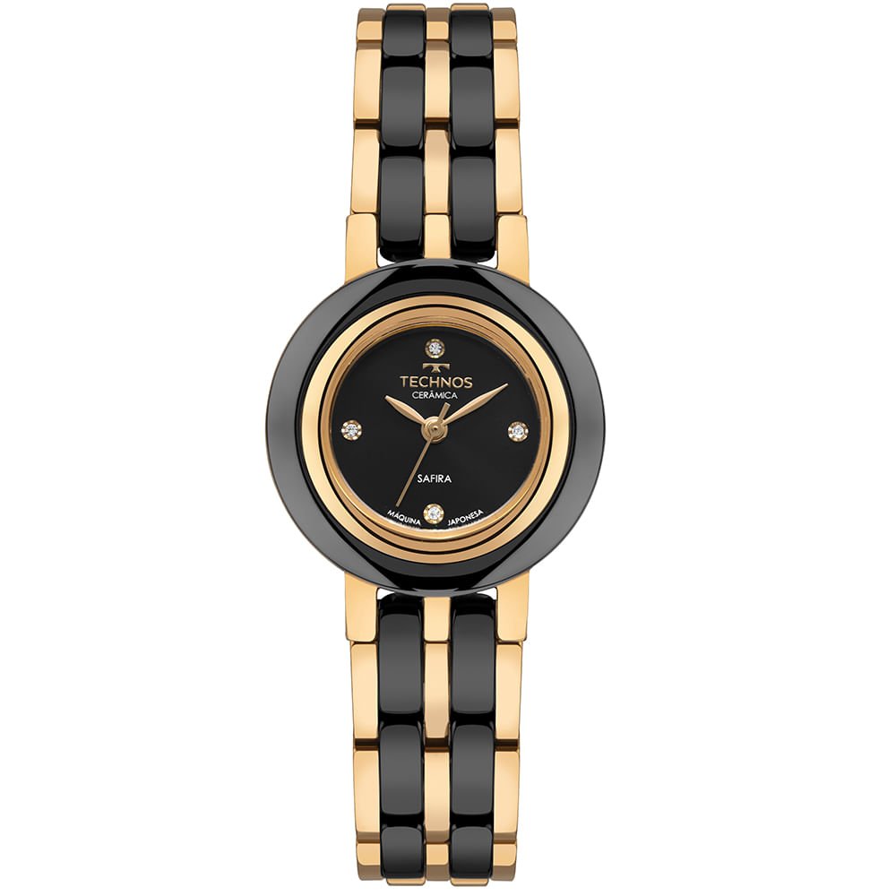 Relógio Technos Feminino Ceramic Sapphire Dourado - 5Y36AC/1P