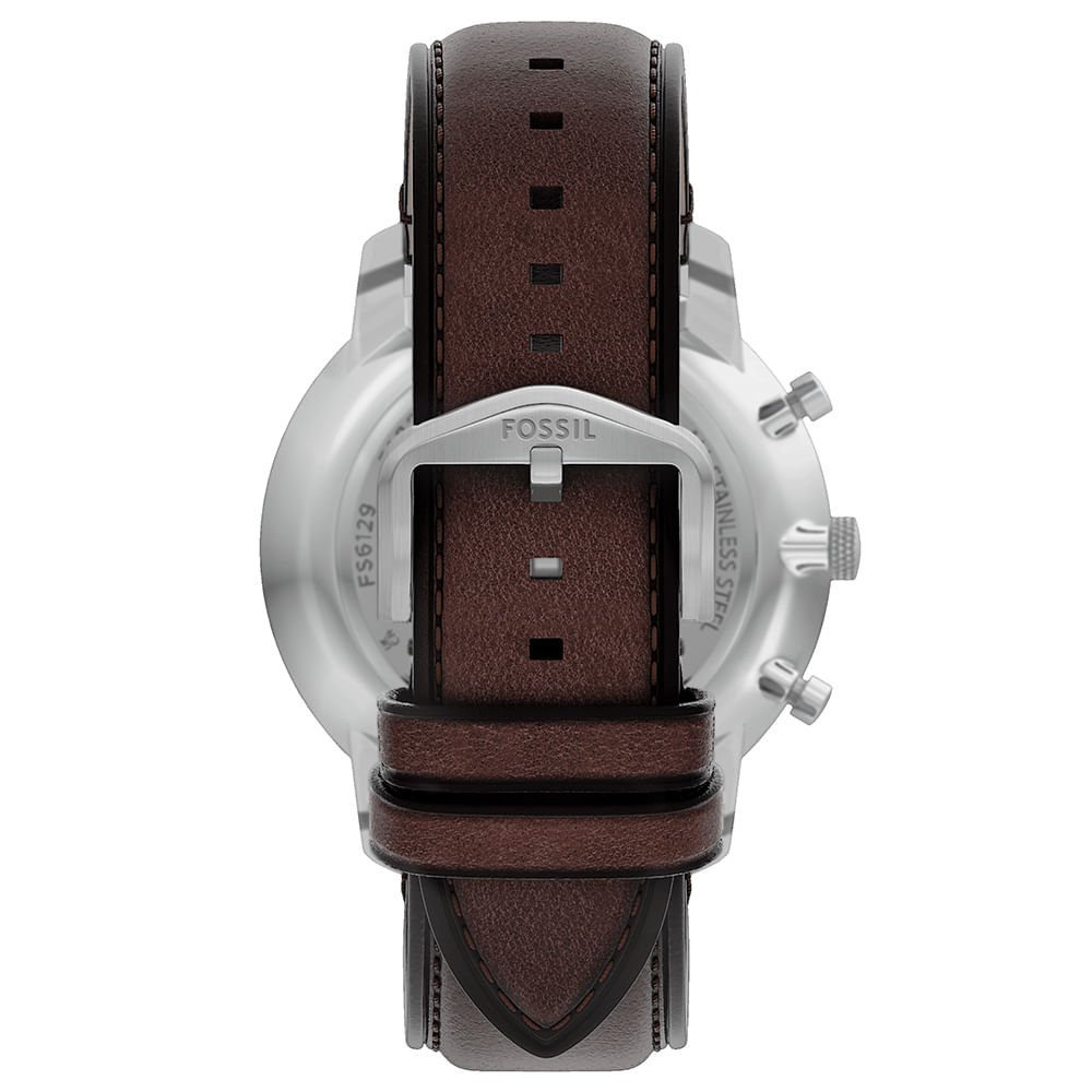 Relógio Fossil Masculino Neutra Prata - FS6129/0CN Marrom/Prata 5