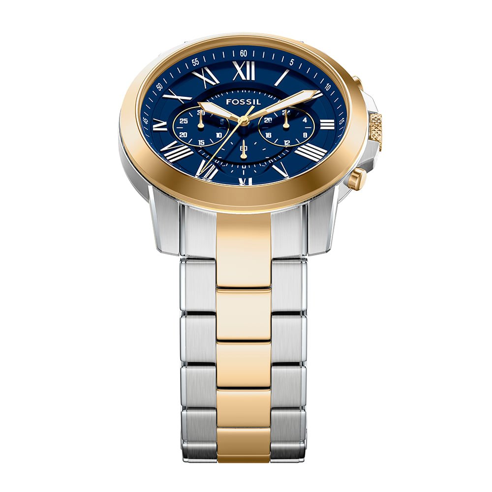 Relógio Fossil Masculino Grant Bicolor - FS6132/1AN Prata 2