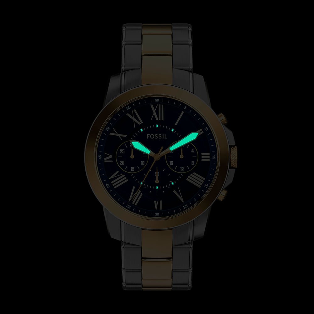 Relógio Fossil Masculino Grant Bicolor - FS6132/1AN Prata 7
