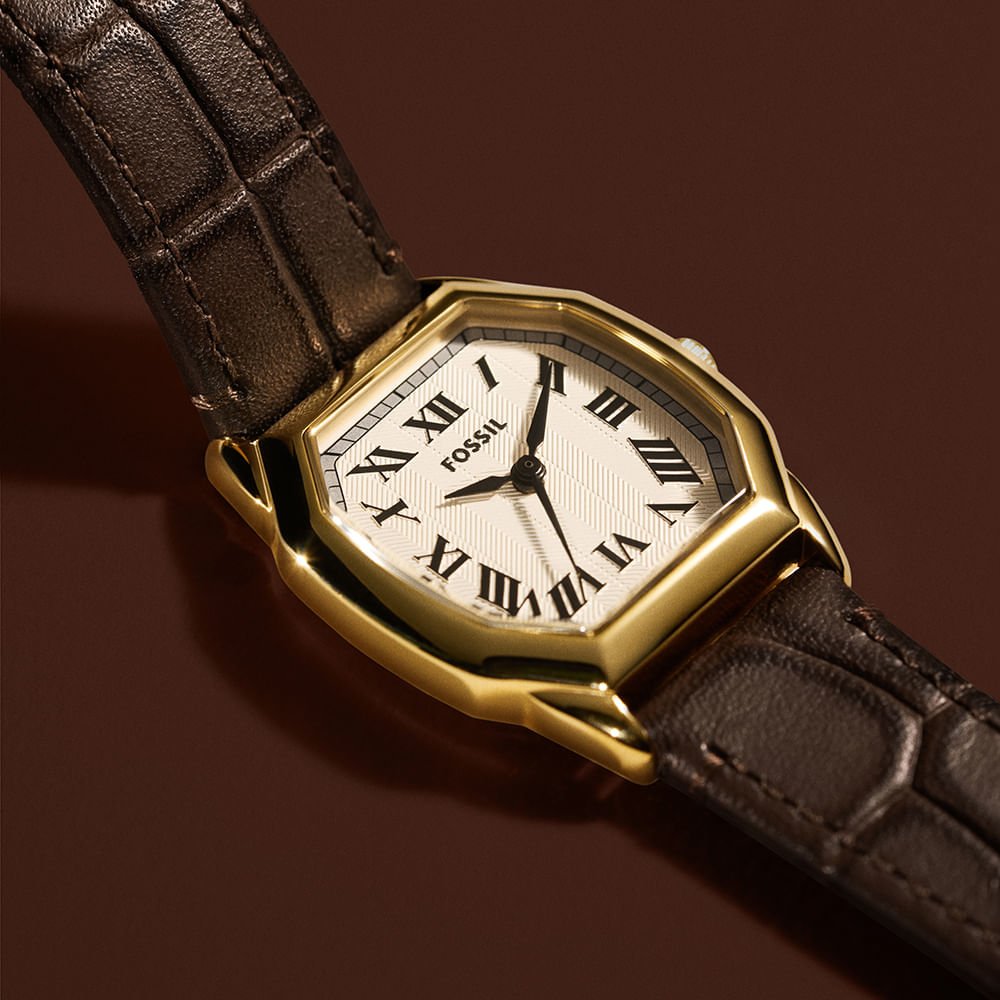 Relógio Fossil Feminino Harlow Dourado - ES5426/0BN Marrom/Dourado 10