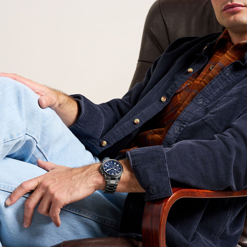 Relógio Fossil Masculino Grant Grafite - FS6133/1AN Preto 9