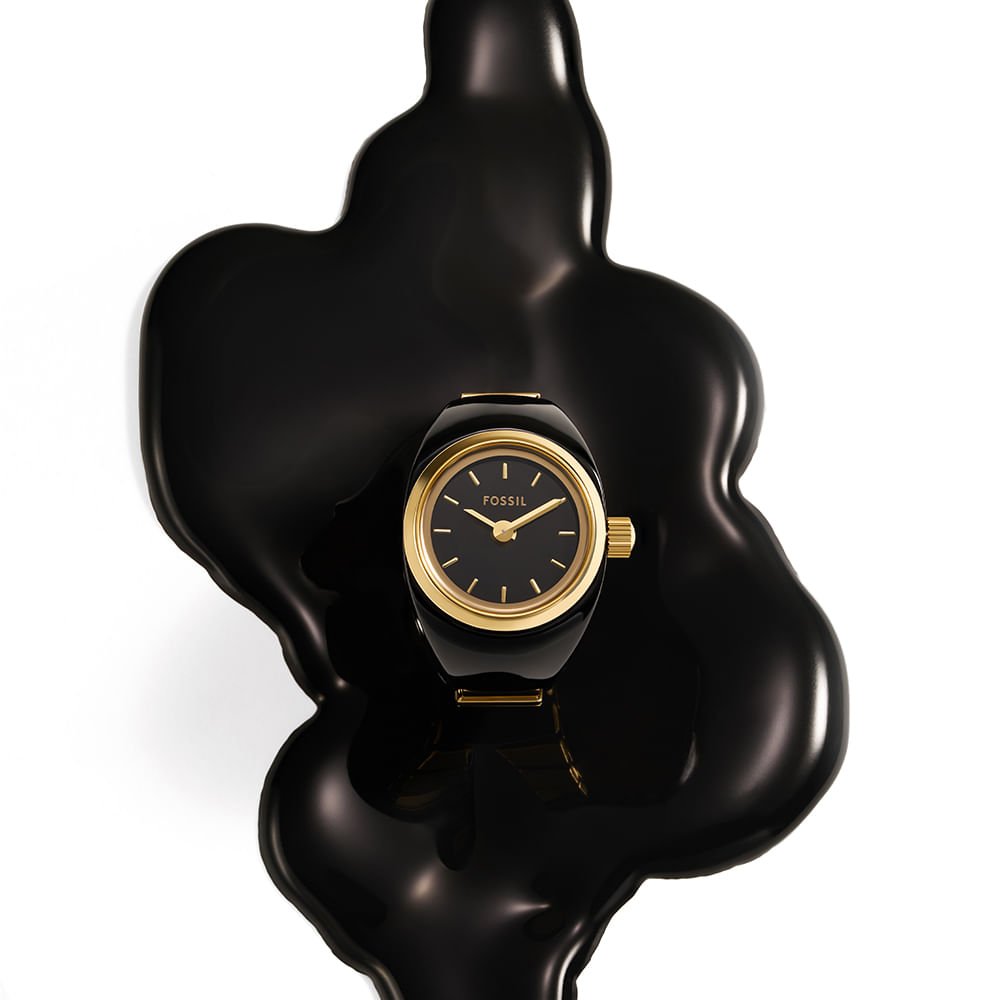 Relógio Fossil Feminino Watch Ring - ES5413/1PN Dourado/Preto 6