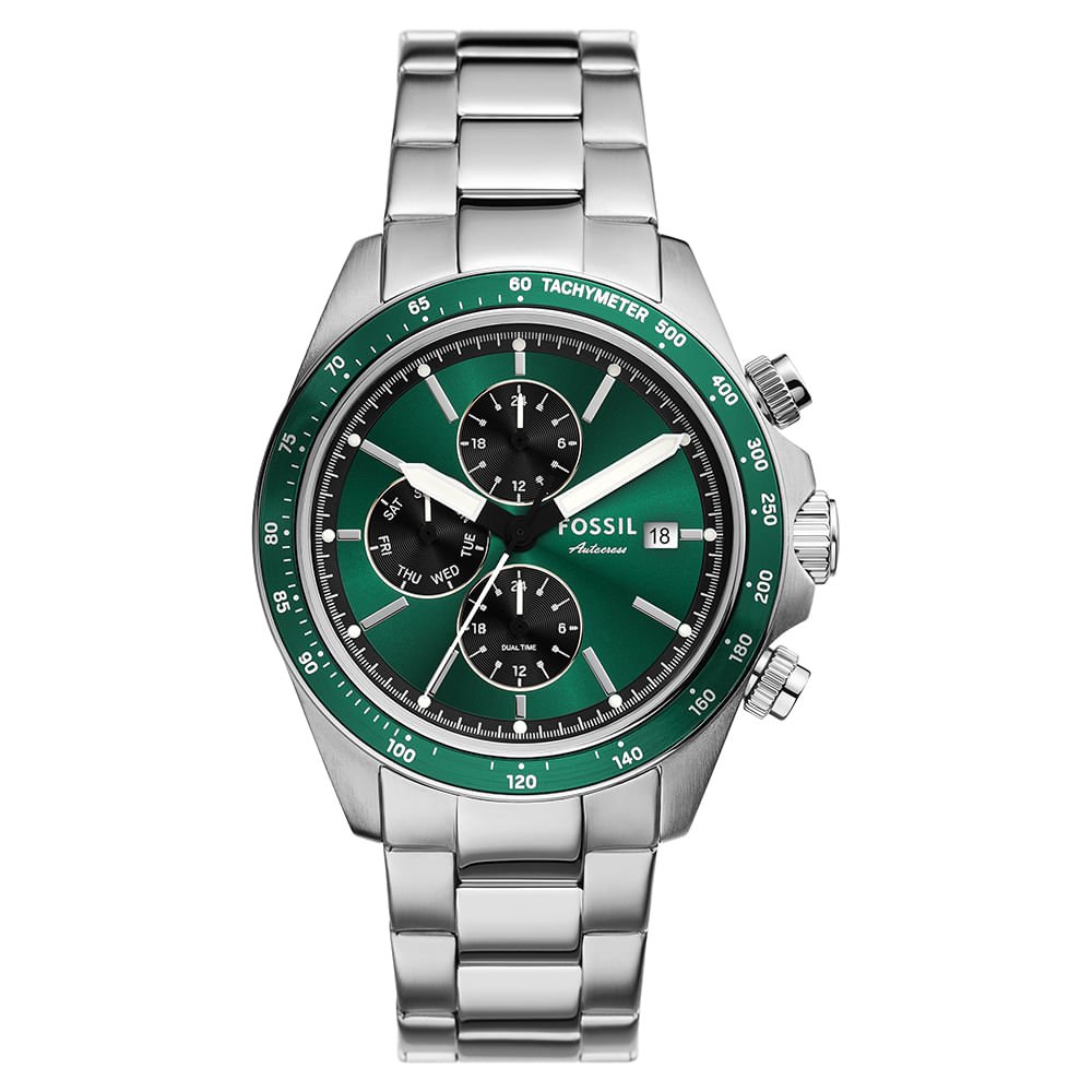 Relógio Fossil Masculino Autocross Prata - FS6127/1VN Prata/Verde 1