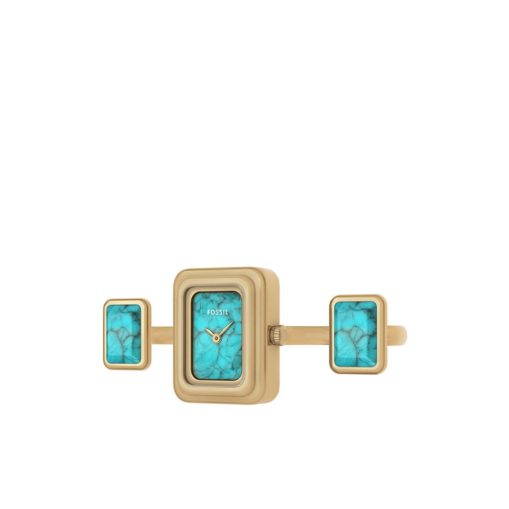 Relógio Fossil Feminino Watch Ring - ES5432/1AN Dourado/Turquesa 2