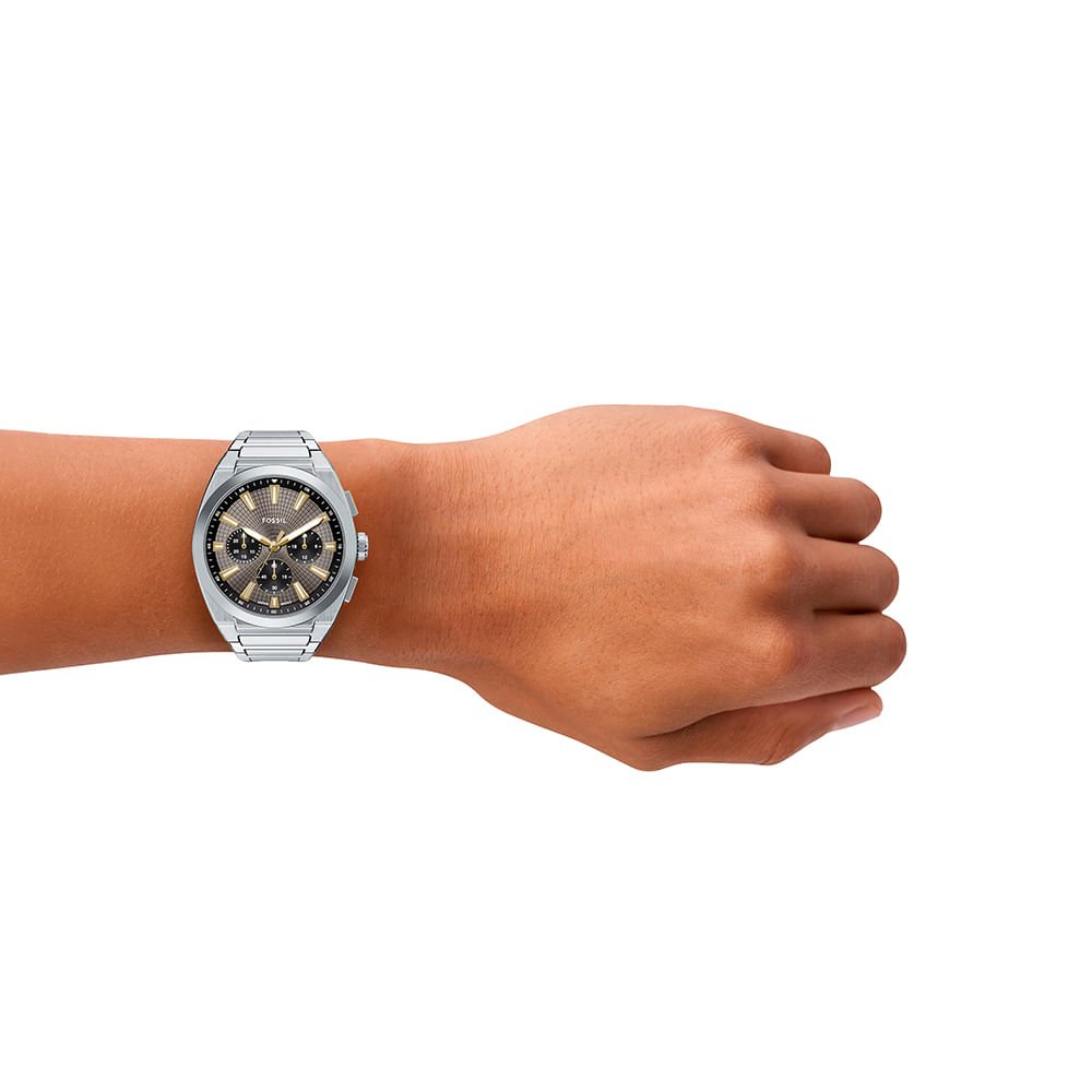 Relógio Fossil Masculino Everett Prata - FS6128/1CN Prata 4