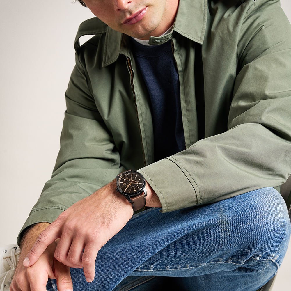 Relógio Fossil Masculino Pearson Preto - FS6138/0MN Marrom 10