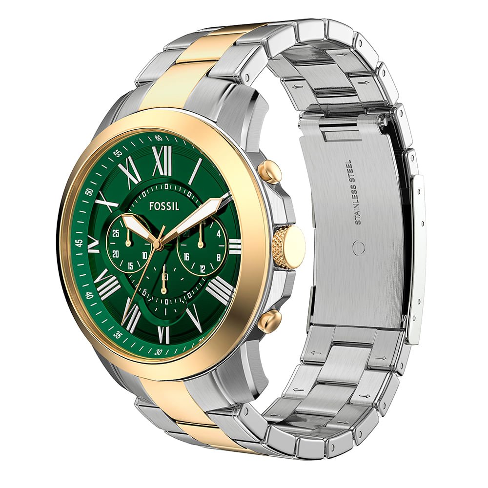 Relógio Fossil Masculino Grant Bicolor - FS6131/1VN Dourado 3