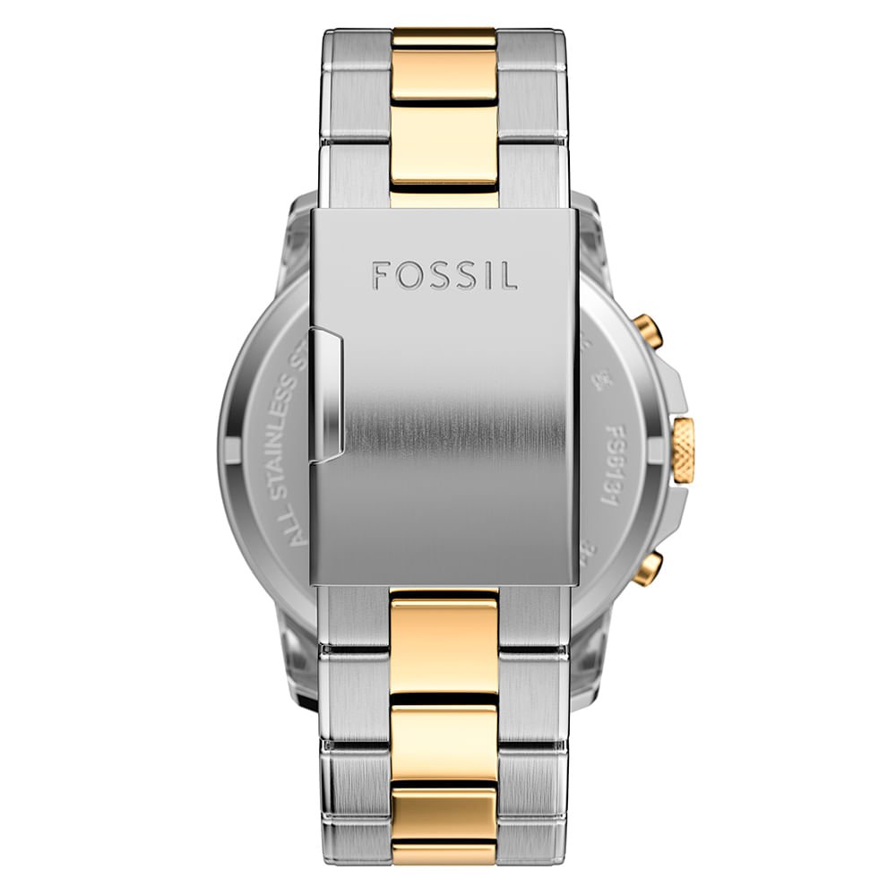Relógio Fossil Masculino Grant Bicolor - FS6131/1VN Dourado 6