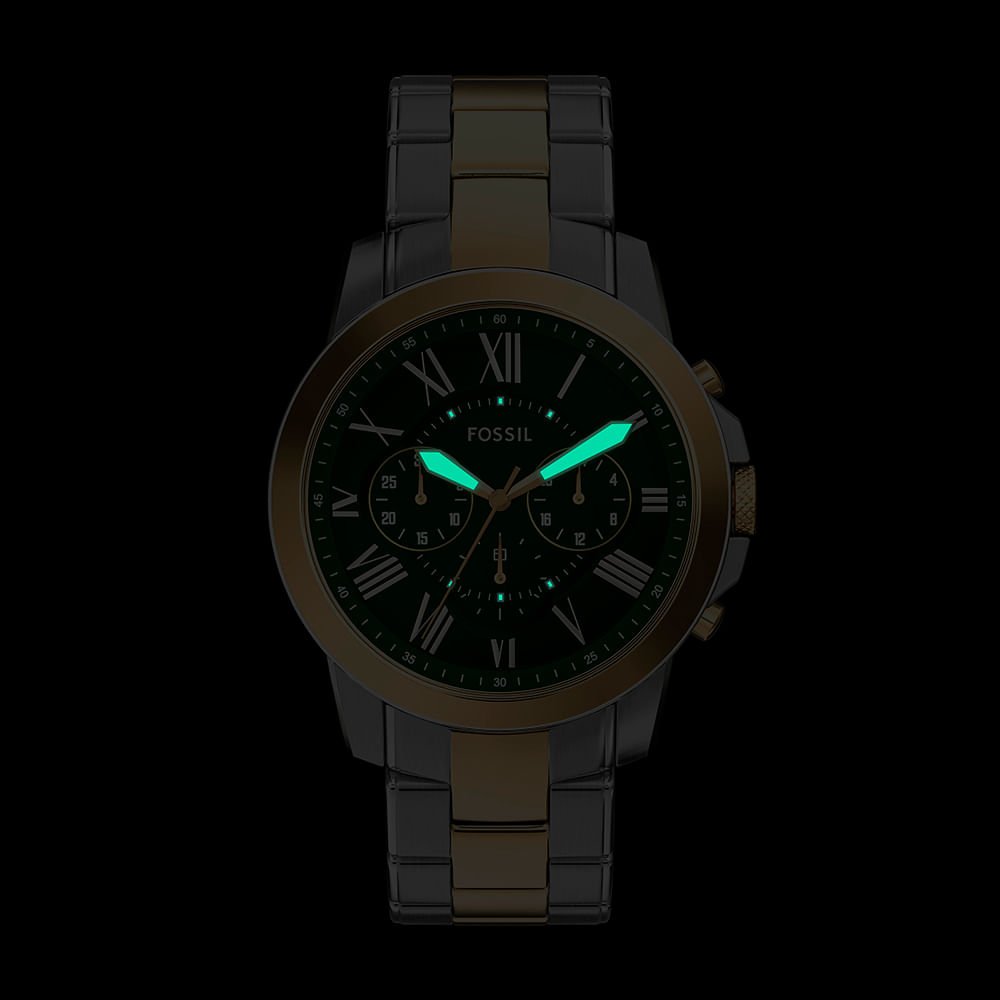 Relógio Fossil Masculino Grant Bicolor - FS6131/1VN Dourado 7