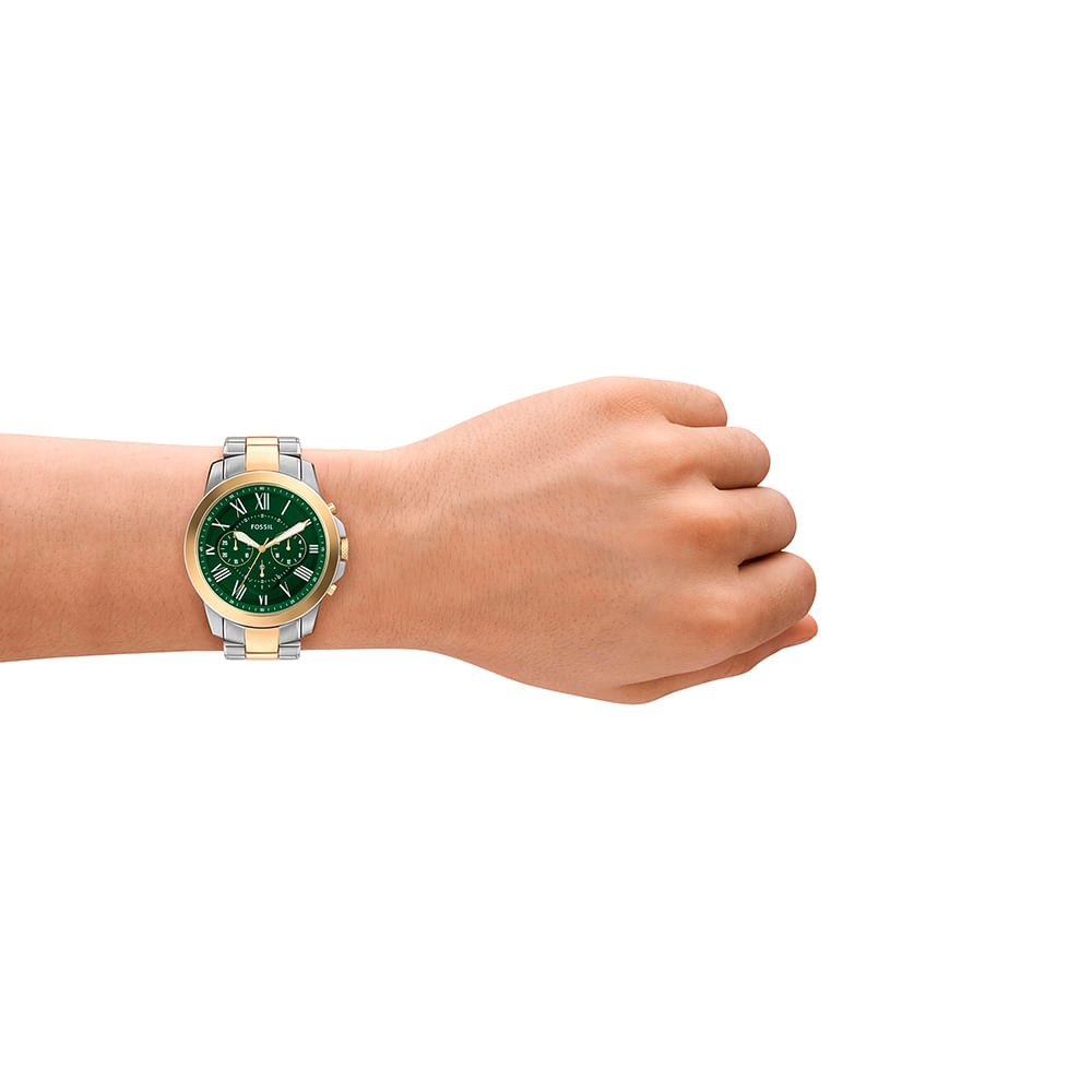 Relógio Fossil Masculino Grant Bicolor - FS6131/1VN Dourado 8