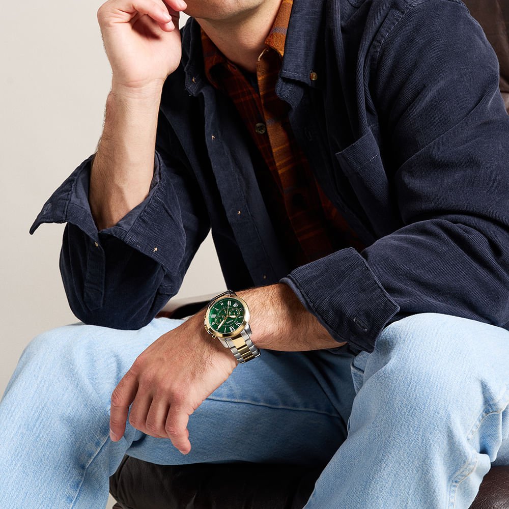 Relógio Fossil Masculino Grant Bicolor - FS6131/1VN Dourado 9