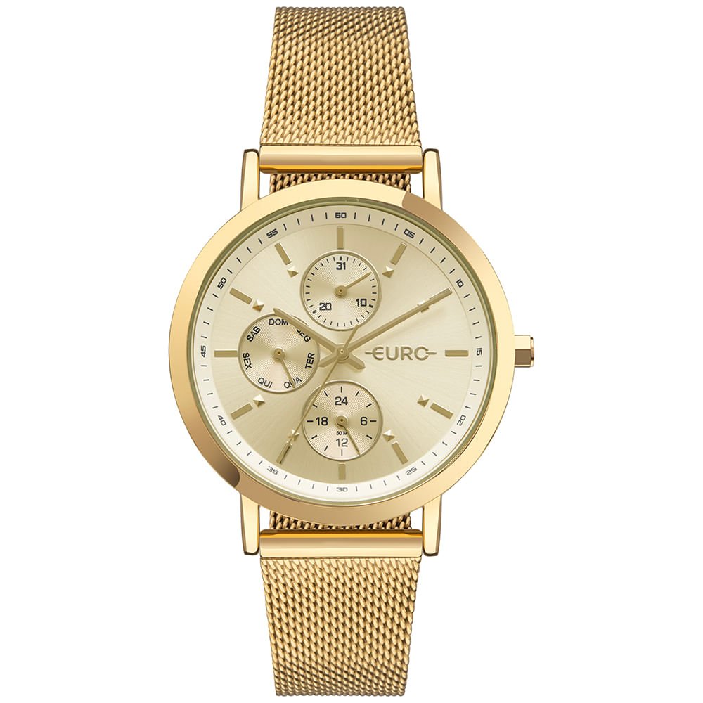 Relógio Euro Feminino Multiglow Dourado - EU6P27AB/4D