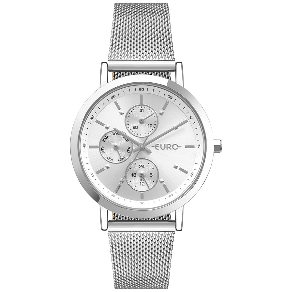 Relógio Euro Feminino Multiglow Prata - EU6P27AA/4K