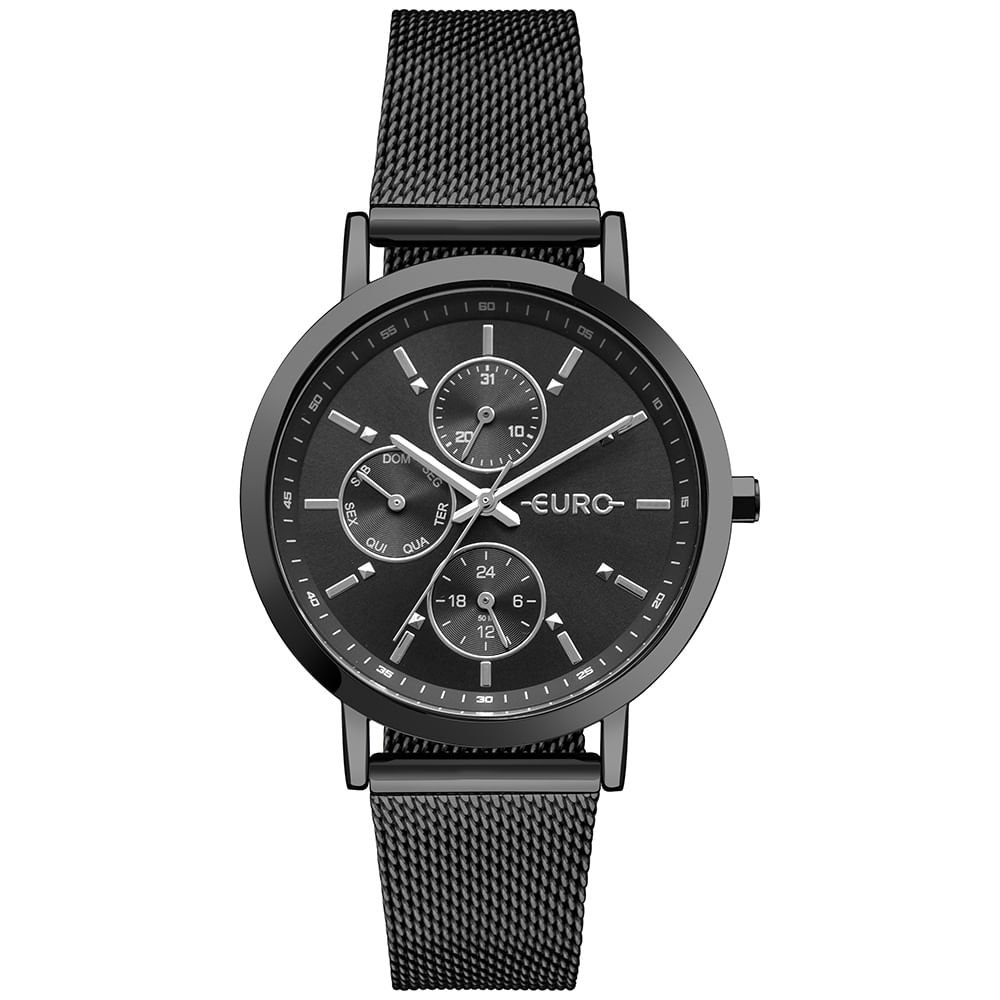 Relógio Euro Feminino Multiglow Preto - EU6P27AC/4P