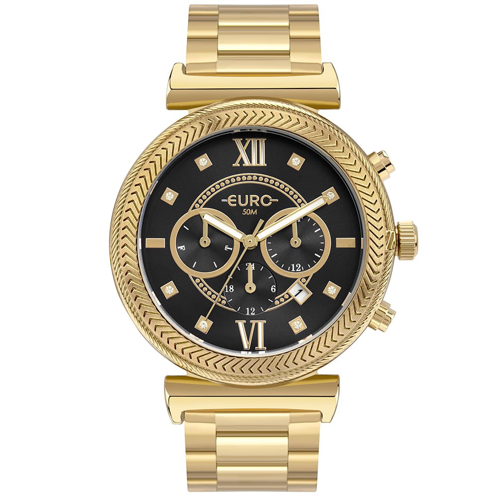 Relógio Euro Feminino Big Case Dourado - EUJP25AV/4P