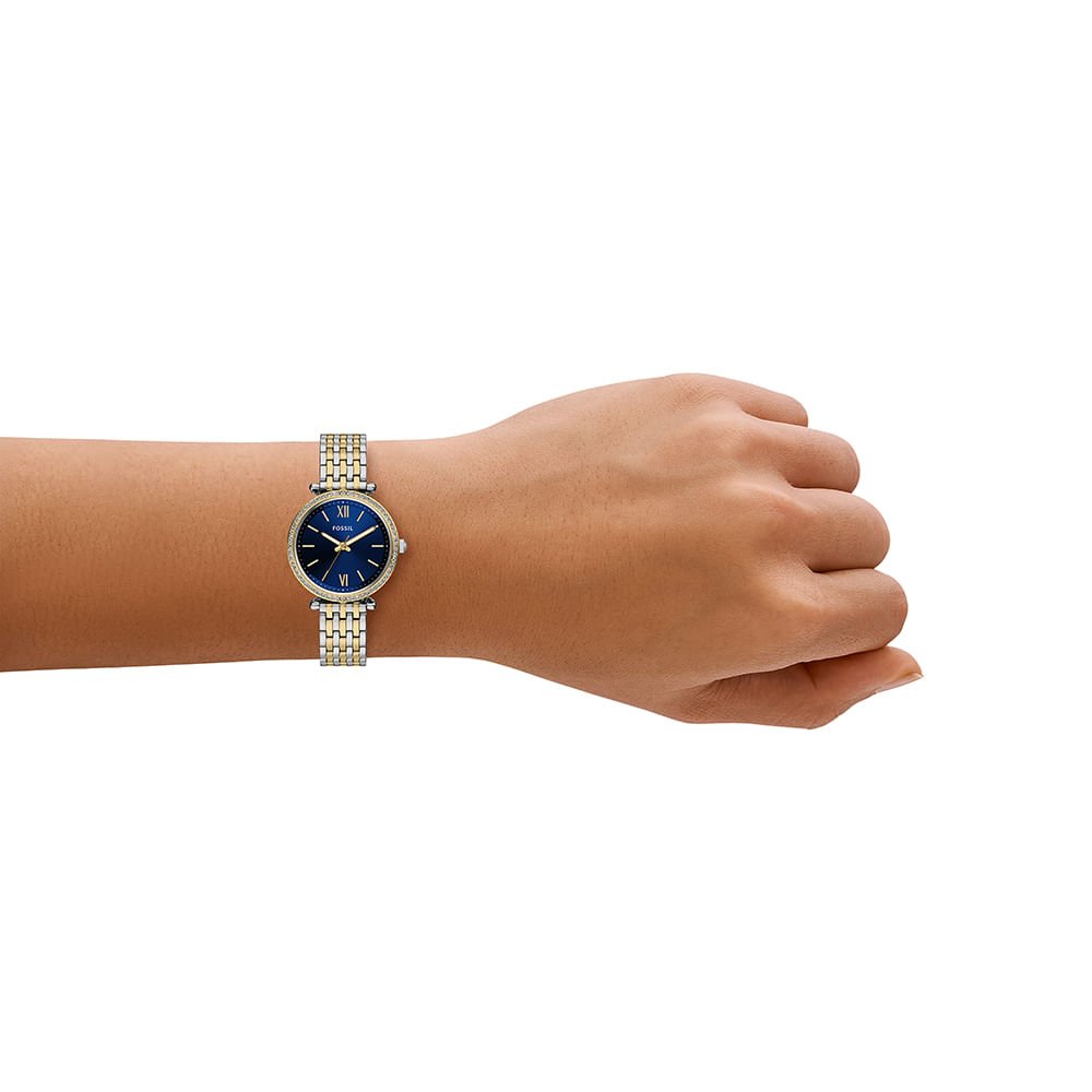 Relógio Fossil Feminino Carlie Bicolor - ES5438/1AN Dourado/Prata 7