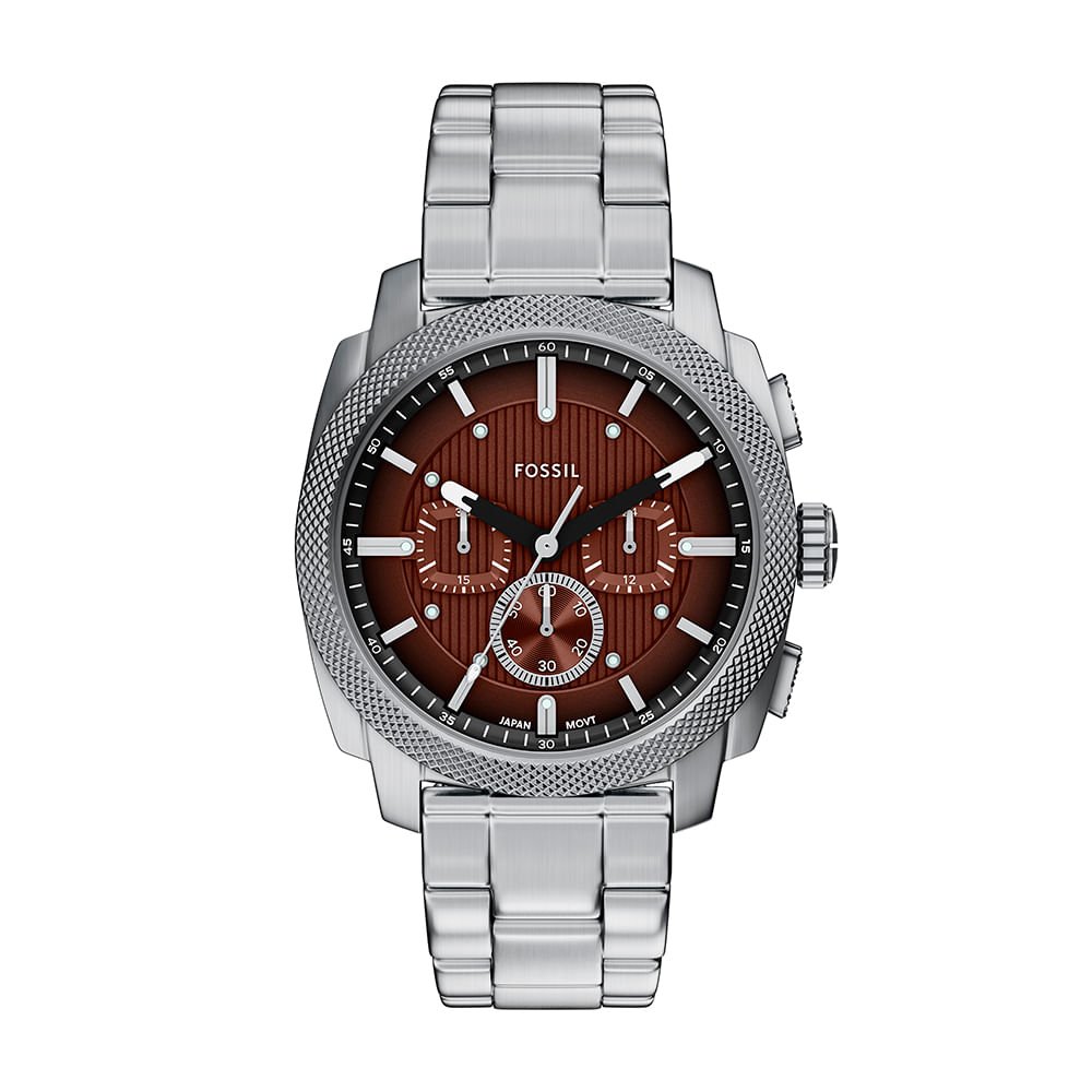 Relógio Fossil Masculino Machine Prata - FS6144/1MN