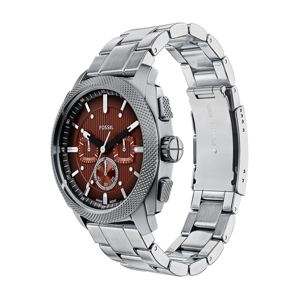 Relógio Fossil Masculino Machine Prata - FS6144/1MN Prata 3