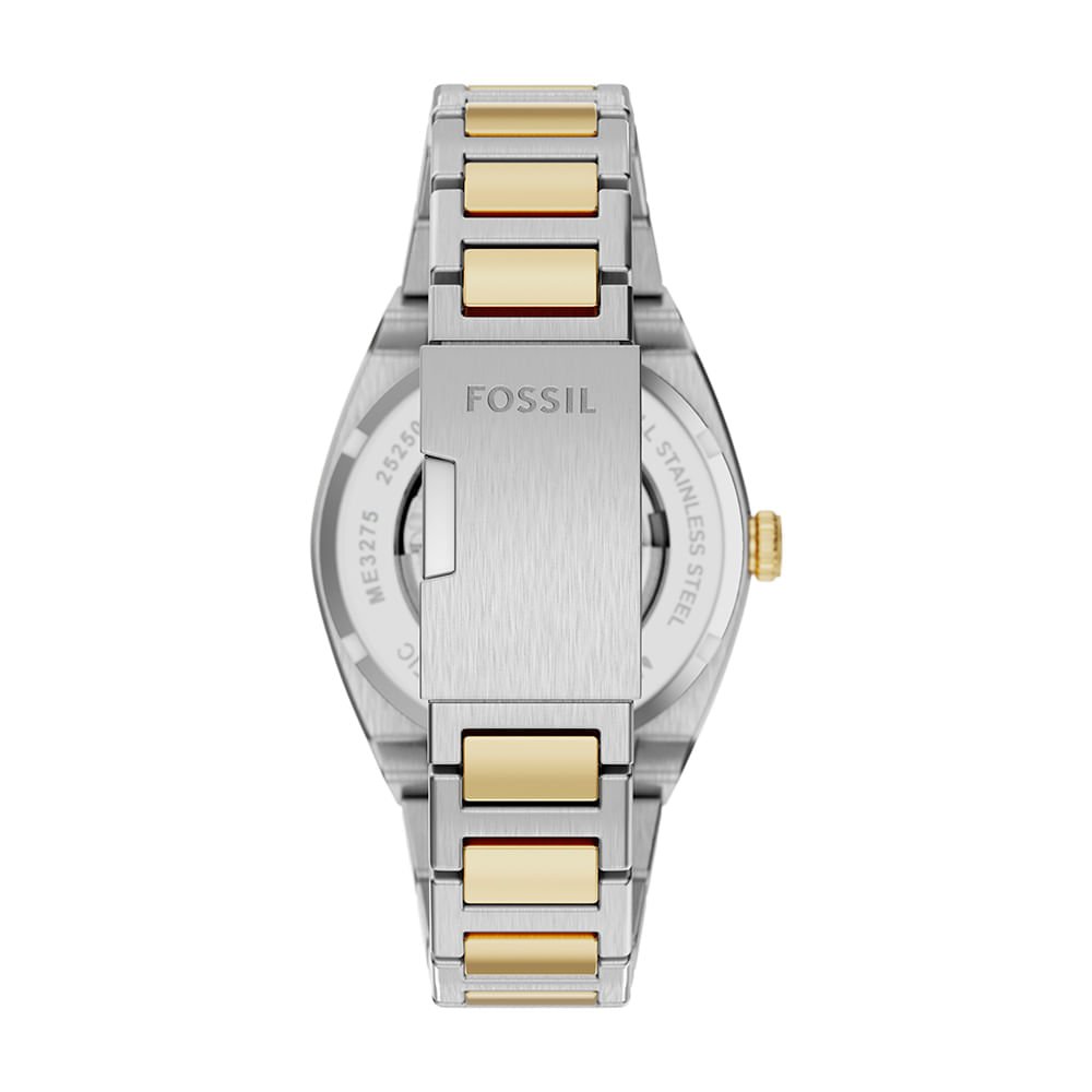 Relógio Fossil Masculino Everett Bicolor - ME3275/1AN Prata/Dourado 6